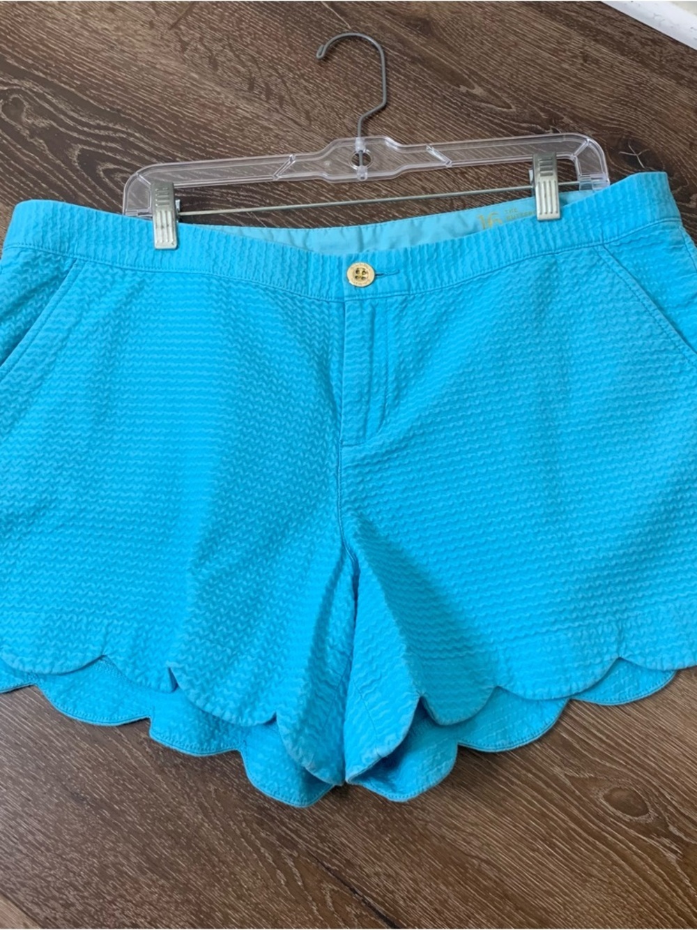Lilly Pulitzer Womens blue the buttercup scalloped shorts 16